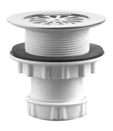 Bonde sortie verticale - Avec grille inox - Diamètre 60 mm - NEPTUNE