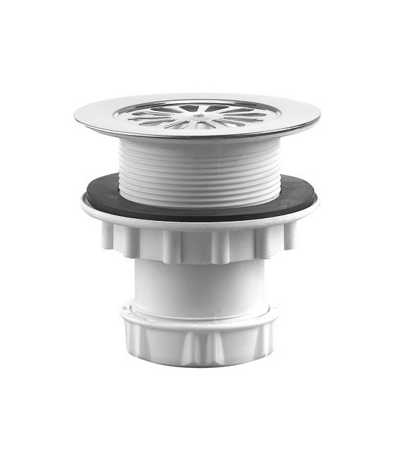 Bonde sortie verticale - Avec grille inox - Diamètre 60 mm - NEPTUNE