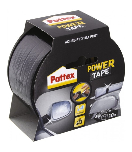 Adhésif super-puissant Power Tape Noir - 10 m x 50 mm - PATTEX
