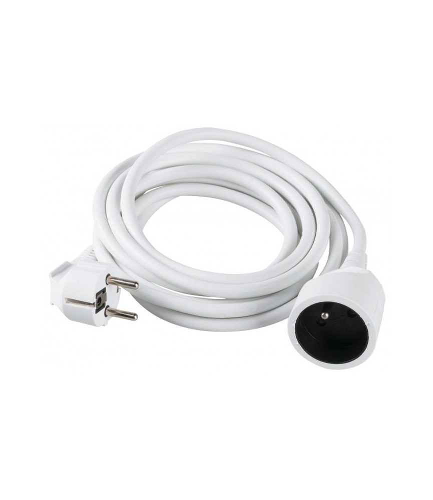 Prolongateur câble souple blanc Dhome - H05 VV-F 3G 1,5 mm² - Longueur 3 m