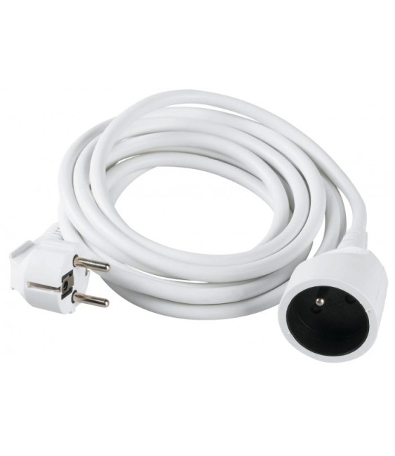 Prolongateur câble souple blanc Dhome - H05 VV-F 3G 1,5 mm² - Longueur 3 m