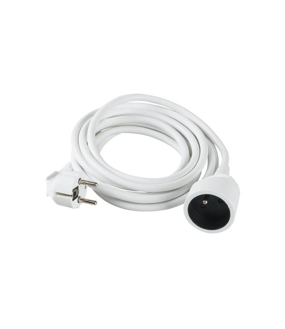 Rallonge câble souple blanc 5 M - 3 x 1.5 mm - DHOME