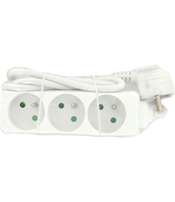 Bloc multiprise - 3 prises 2P + T sans interrupteur - DHOME
