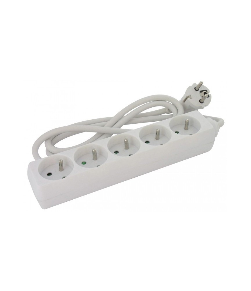 Bloc multiprise - 5 prises 2P + T sans interrupteur - DHOME Bloc multiprise - 5 prises 2P + T sans interrupteur - DHOME