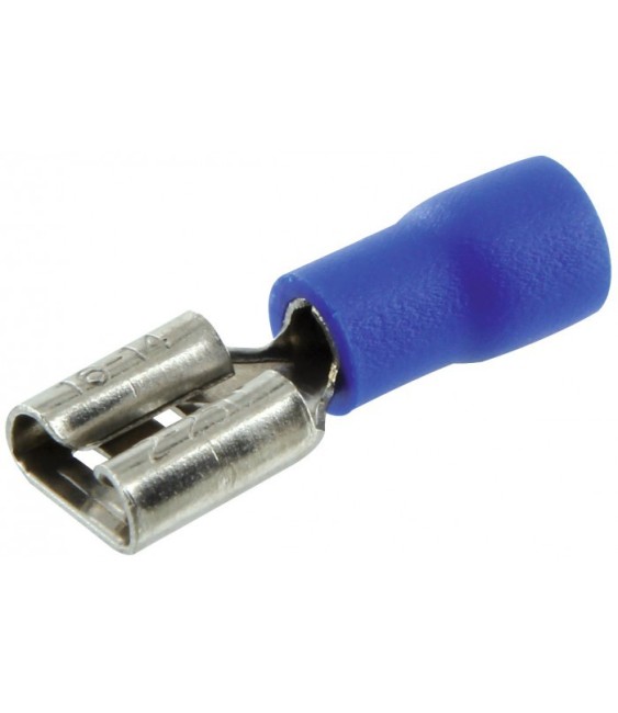 Lot de 10 clips femelles pré isolés 6.35 mm - Bleu - DHOME
