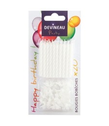 20 Bougies d'anniversaire classique blanches - DEVINEAU