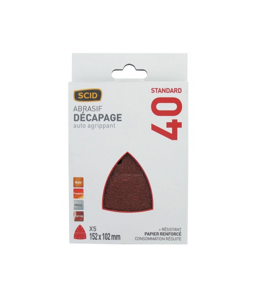 5 patins auto-aggripant détachable - Grain 40 - SCID 5 patins auto-aggripant détachable - Grain 40 - SCID