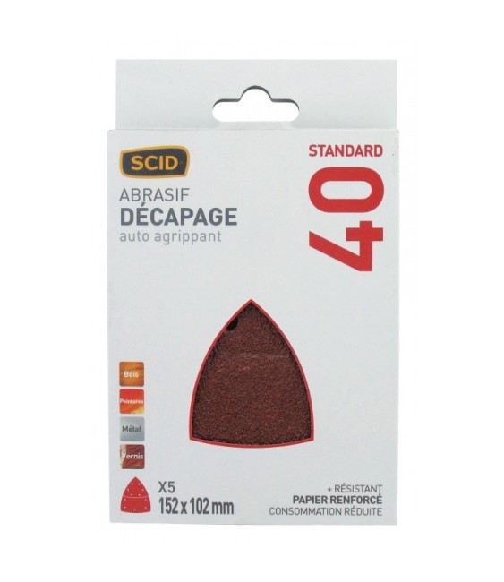 5 patins auto-aggripant détachable - Grain 40 - SCID