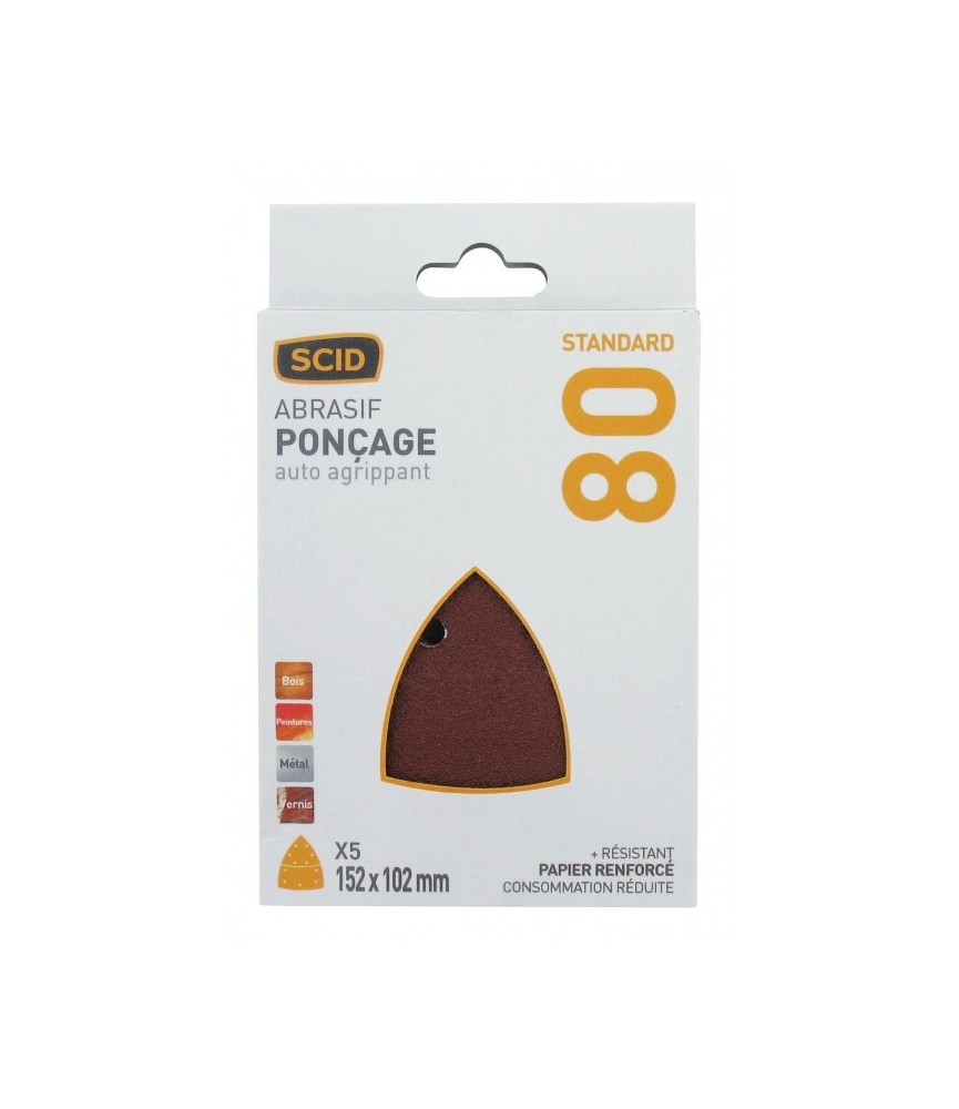 5 patins auto-aggripant détachable - Grain 80 - SCID 5 patins auto-aggripant détachable - Grain 80 - SCID