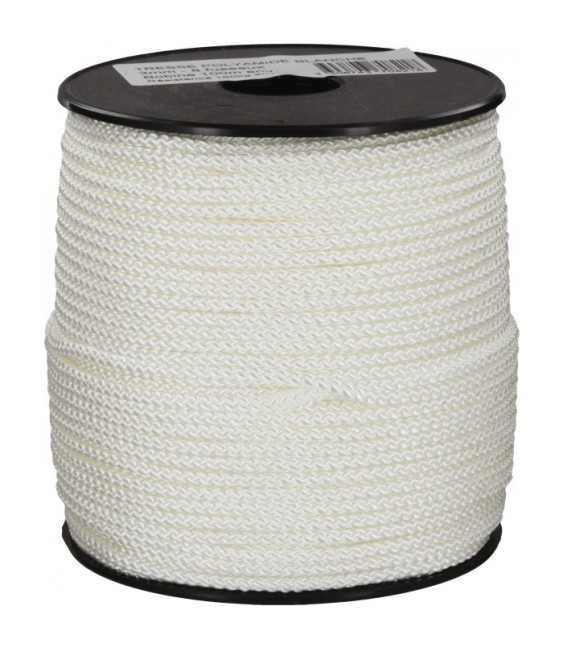 Bobine de 100 m Drisse tressé blanc - 3 mm
