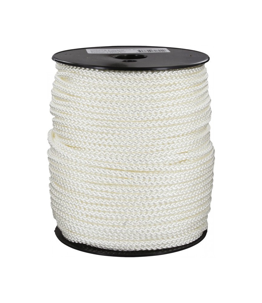 Bobine de 100 m Drisse tressé blanc - 5 mm Bobine de 100 m Drisse tressé blanc - 5 mm