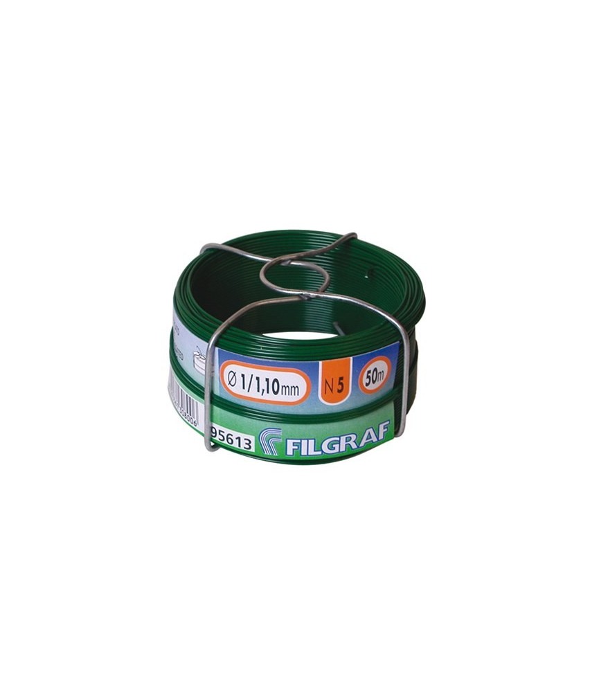 Fil d'attache Filgraf - Plastifié vert - 50 m - 1.10 mm Fil d'attache Filgraf - Plastifié vert - 50 m - 1.10 mm