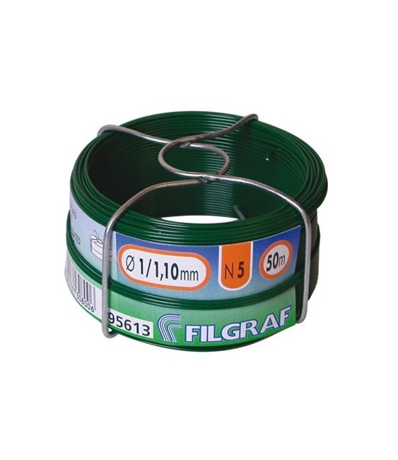 Fil d'attache Filgraf - Plastifié vert - 50 m -  1.10 mm