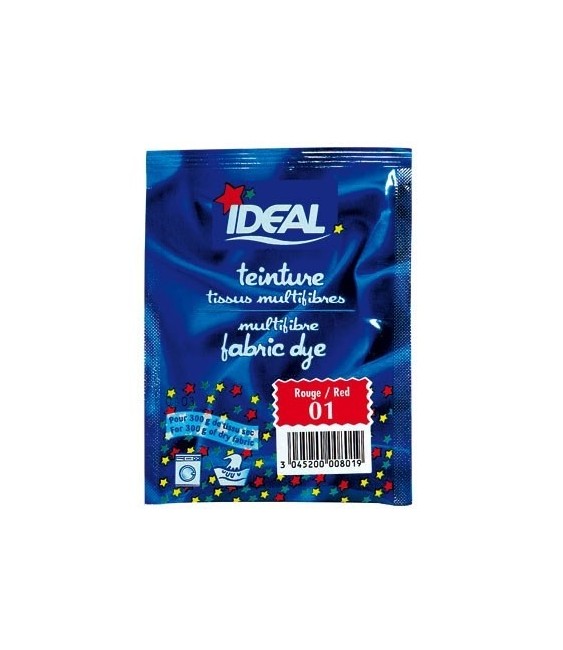 Teinture pour tissu multifibres - 15 grs - Rouge - IDÉal