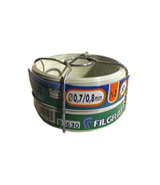 Fil d'attache Filgraf - Plastifié Blanc - 50 m -  0.8 mm