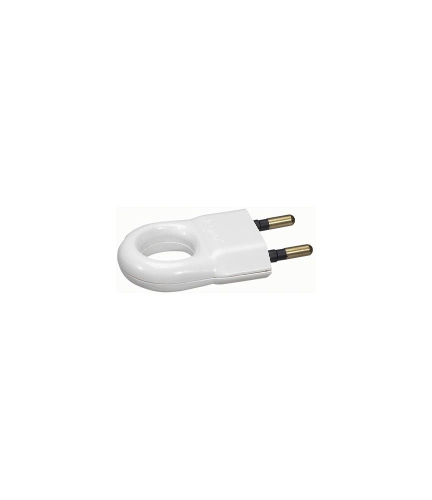 Fiche mâle plastique - 2 P - 6 A - Blanc - LEGRAND Fiche mâle plastique - 2 P - 6 A - Blanc - LEGRAND