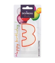 Bougie anniversaire N°3 - DEVINEAU