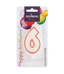 Bougie anniversaire N°6 - DEVINEAU