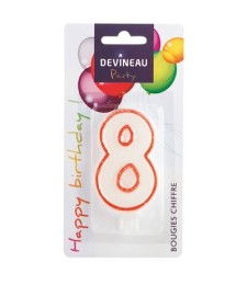 Bougie anniversaire N°8 - DEVINEAU