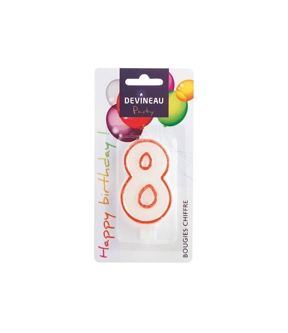 Bougie anniversaire N°8 - DEVINEAU