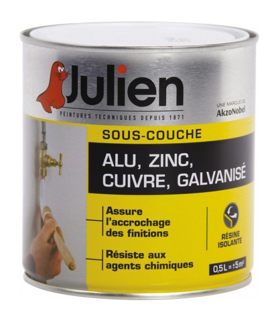 Sous-couche Alu, Zinc, Cuivre, Galvanisé - 500 ml - JULIEN