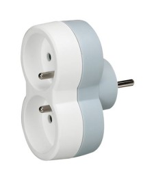 Fiche Biplite 2 x 2P + T frontale - Blanc - LEGRAND