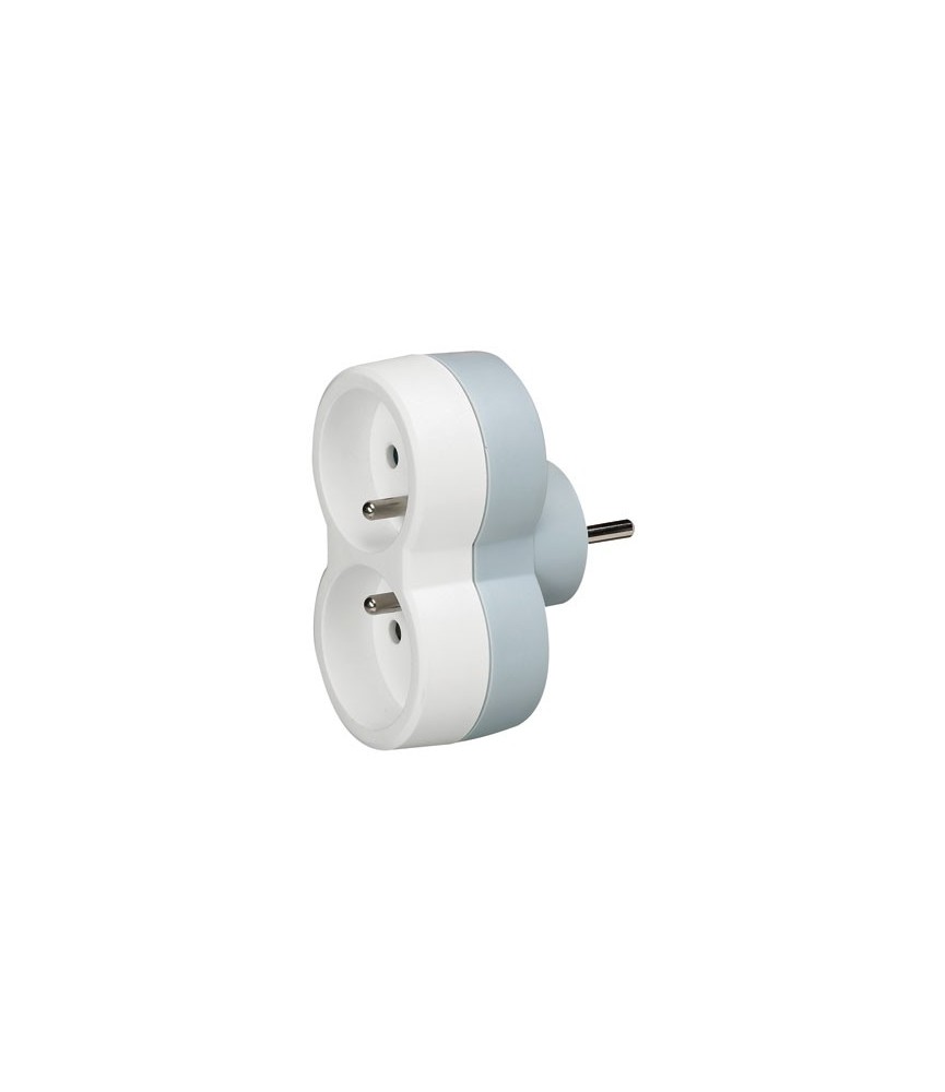 Fiche Biplite 2 x 2P + T frontale - Blanc - LEGRAND