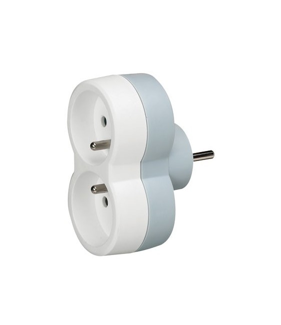 Fiche Biplite 2 x 2P + T frontale - Blanc - LEGRAND