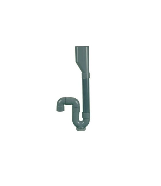 Siphon en PVC double entrée - Sortie verticale -  44 mm - NEPTUNE