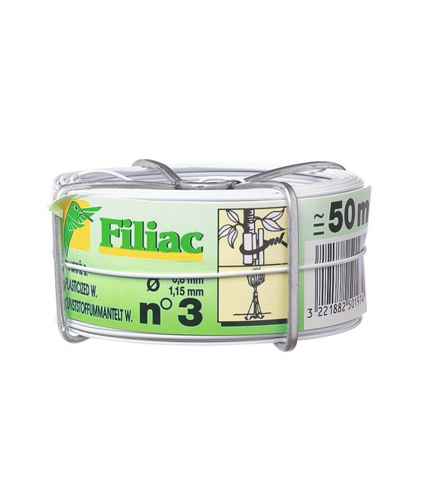 Bobine de fil galvanisé plastifié N°3 - Blanc - FILIAC Bobine de fil galvanisé plastifié N°3 - Blanc - FILIAC