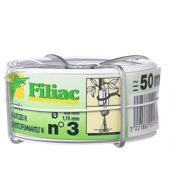 Bobine de fil galvanisé plastifié N°3 - Blanc - FILIAC