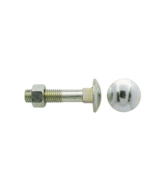 Boulon Japy tête ronde collet carré -  5 x 40 mm - Lot de 4 - FIX'PRO