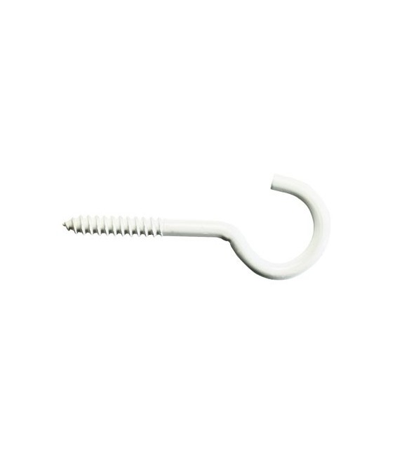 Crochet d'armoire en acier blanc -  3 x 40 mm - Lot de 4 - FIX'PRO
