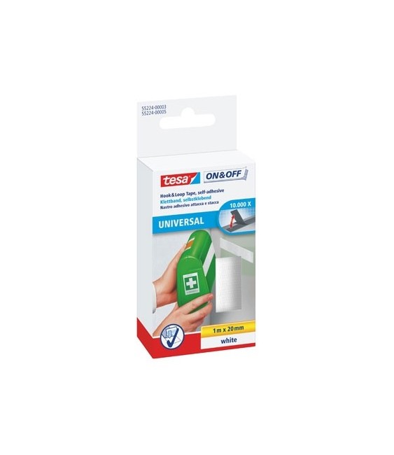 Bande auto-agripante à coller blanc 1 m - TESA