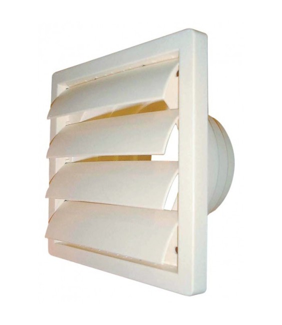 Bouche d'évacuation à clapet - 155 x 155 mm - Blanc - DMO