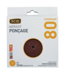 Disque corindon étoilé 125 x 12 mm - Grain 80 - Lot de 5 - SCID