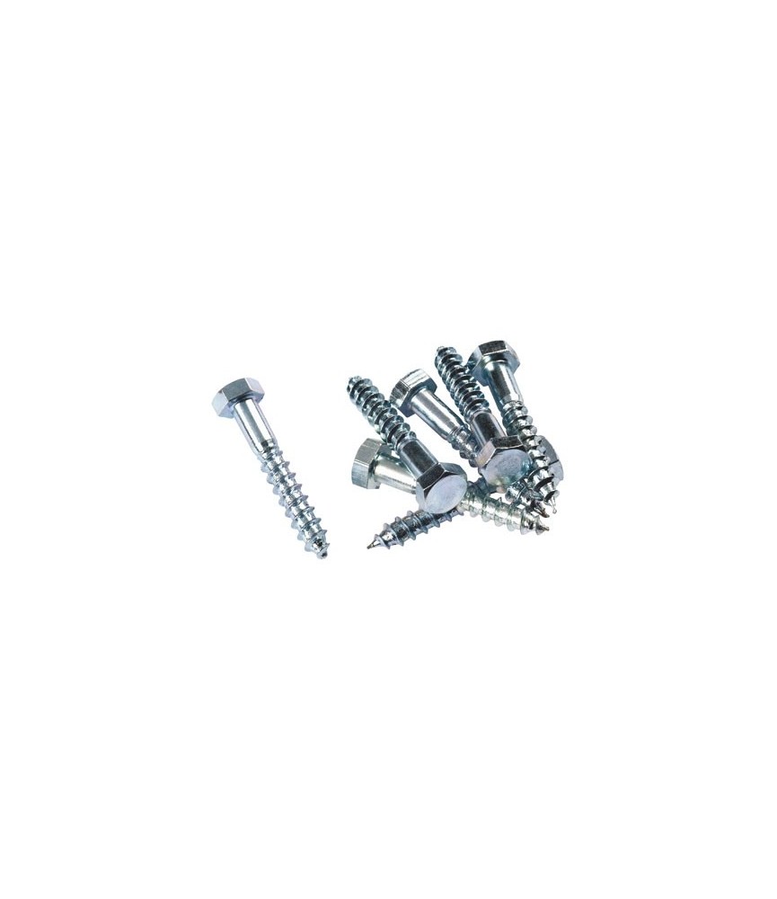 Tirefond tête héxagonale - Acier zingué -  5 x 40 mm - Boîte de 150 - FIX'PRO
