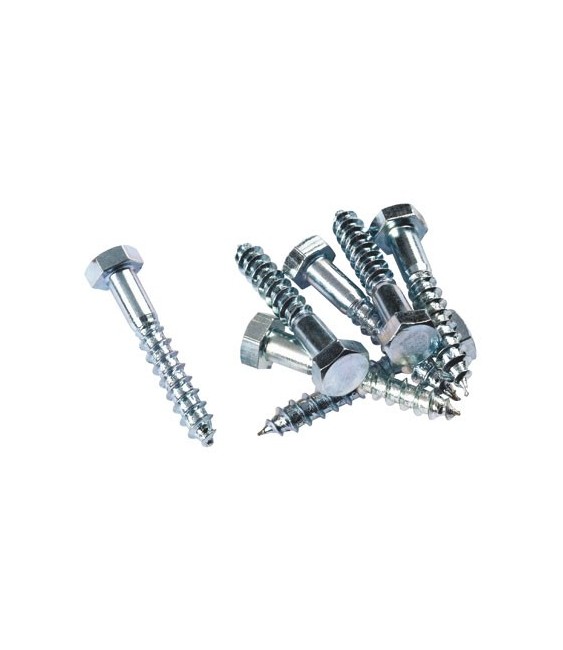 Tirefond tête héxagonale - Acier zingué -  6 x 30 mm - Boîte de 150 - FIX'PRO