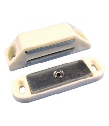 Loqueteau magnétique 5/6 Kg - Blanc - 45 mm - Lot de 2 - STRAUSS