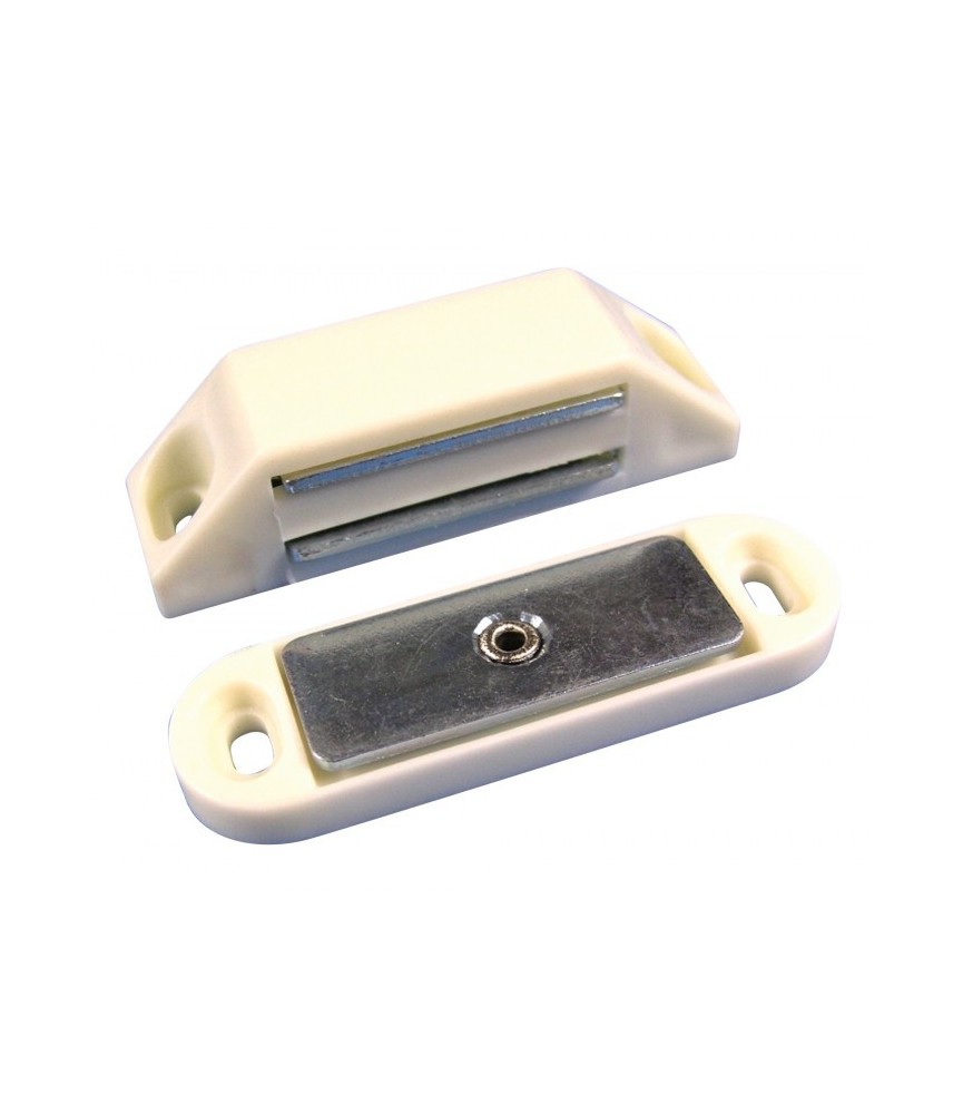 Loqueteau magnétique 5/6 Kg - Blanc - 45 mm - Lot de 2 - STRAUSS Loqueteau magnétique 5/6 Kg - Blanc - 45 mm - Lot de 2 - STRAUSS