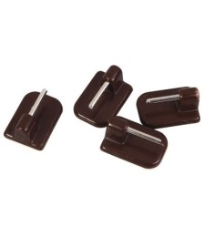 Support adhésif en plastique marron - Lot de 4