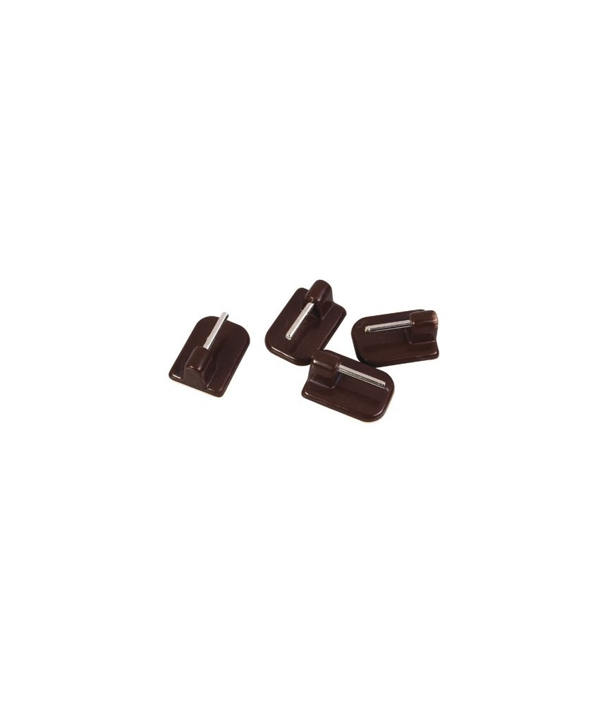 Support adhésif en plastique marron - Lot de 4 Support adhésif en plastique marron - Lot de 4