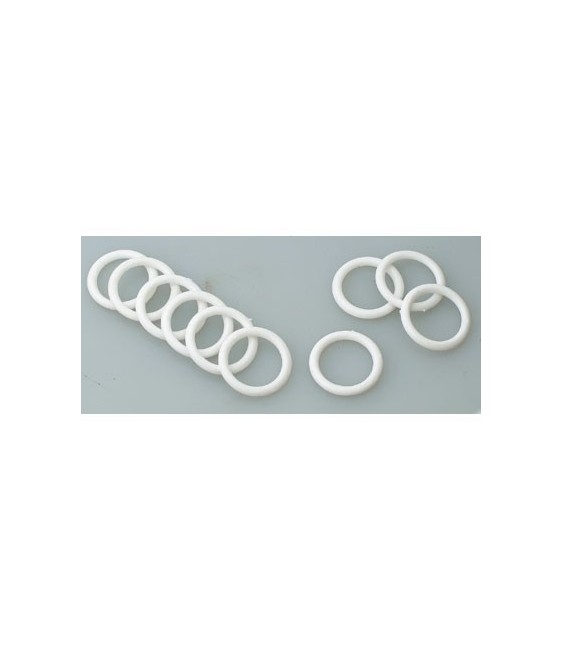 Anneaux en plastique blanc -  20 mm - Lot de 10