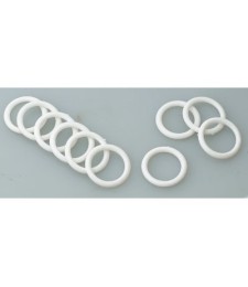 Anneaux en plastique blanc -  25 mm - Lot de 10