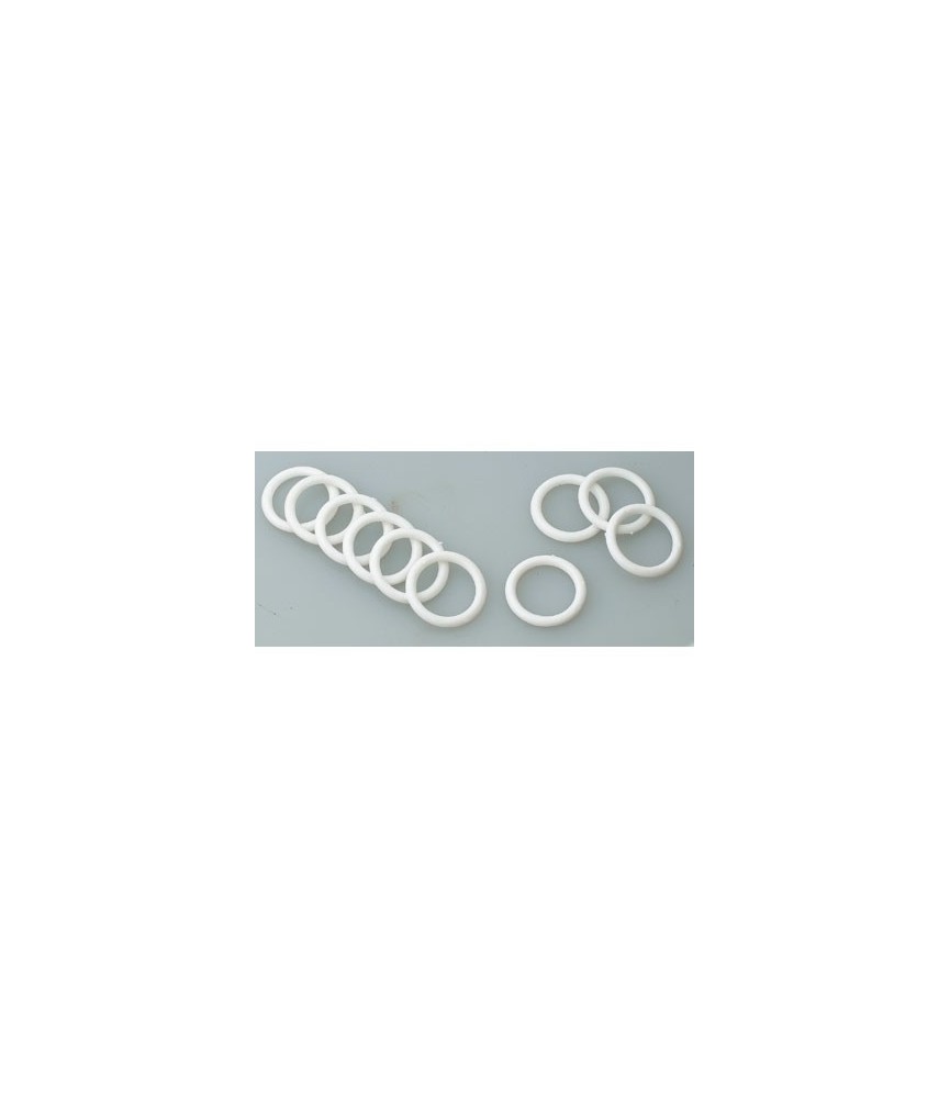 Anneaux en plastique blanc - 25 mm - Lot de 10 Anneaux en plastique blanc - 25 mm - Lot de 10