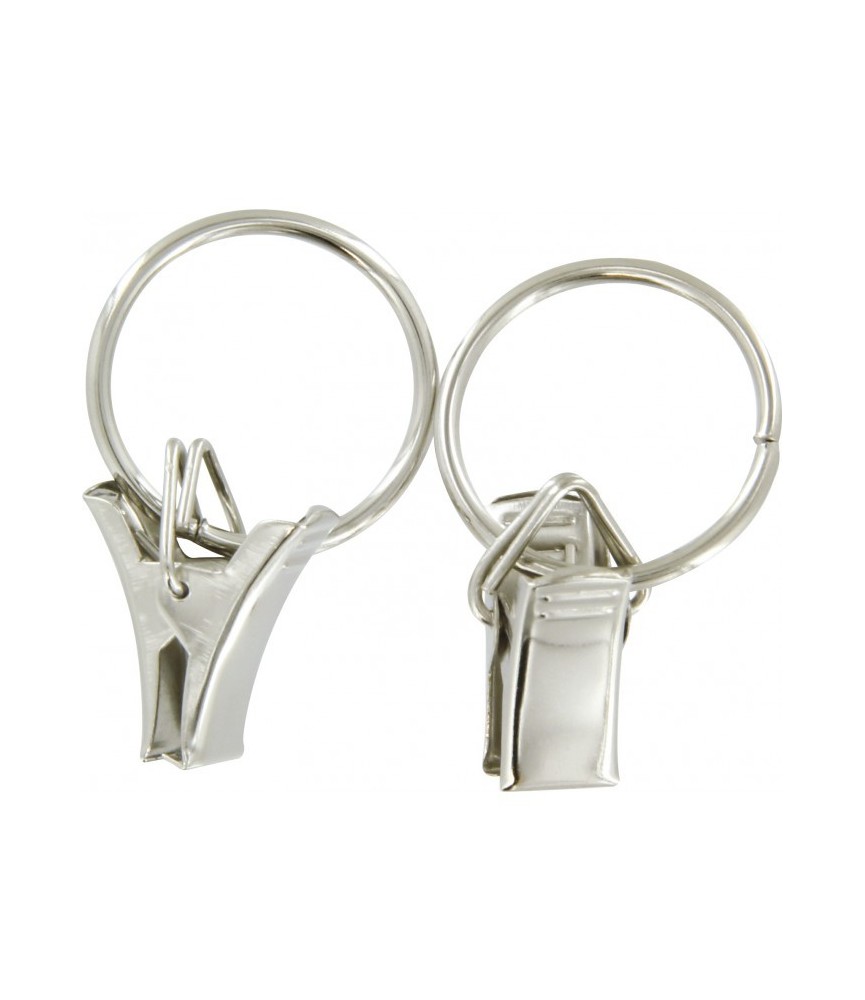 Anneaux à pince nickelé - 22 mm - Lot de 10 Anneaux à pince nickelé - 22 mm - Lot de 10