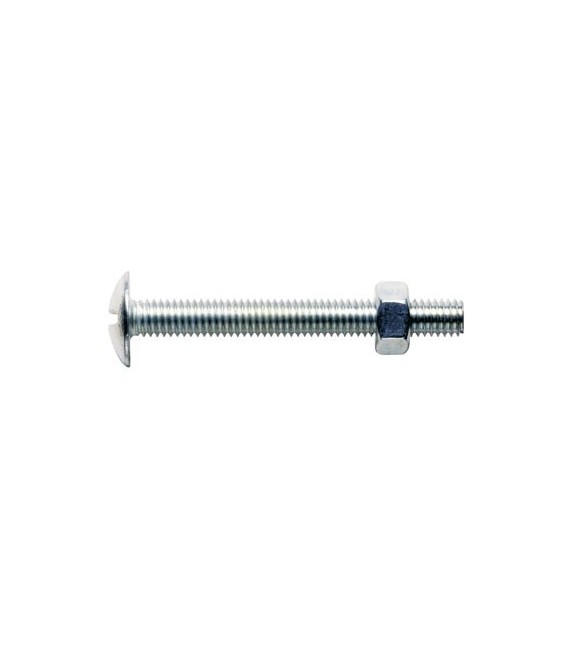 Boulon poëlier tête ronde large fendue en croix -  8 x 40 mm - Boîte de 100 - GFD