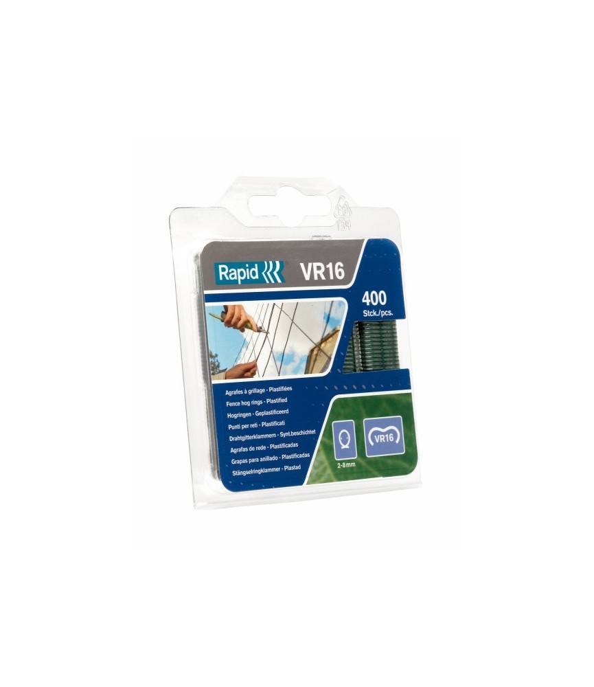 Agrafes VR 16 plastifiés vertes - Boîte de 400 - RAPID Agrafes VR 16 plastifiés vertes - Boîte de 400 - RAPID