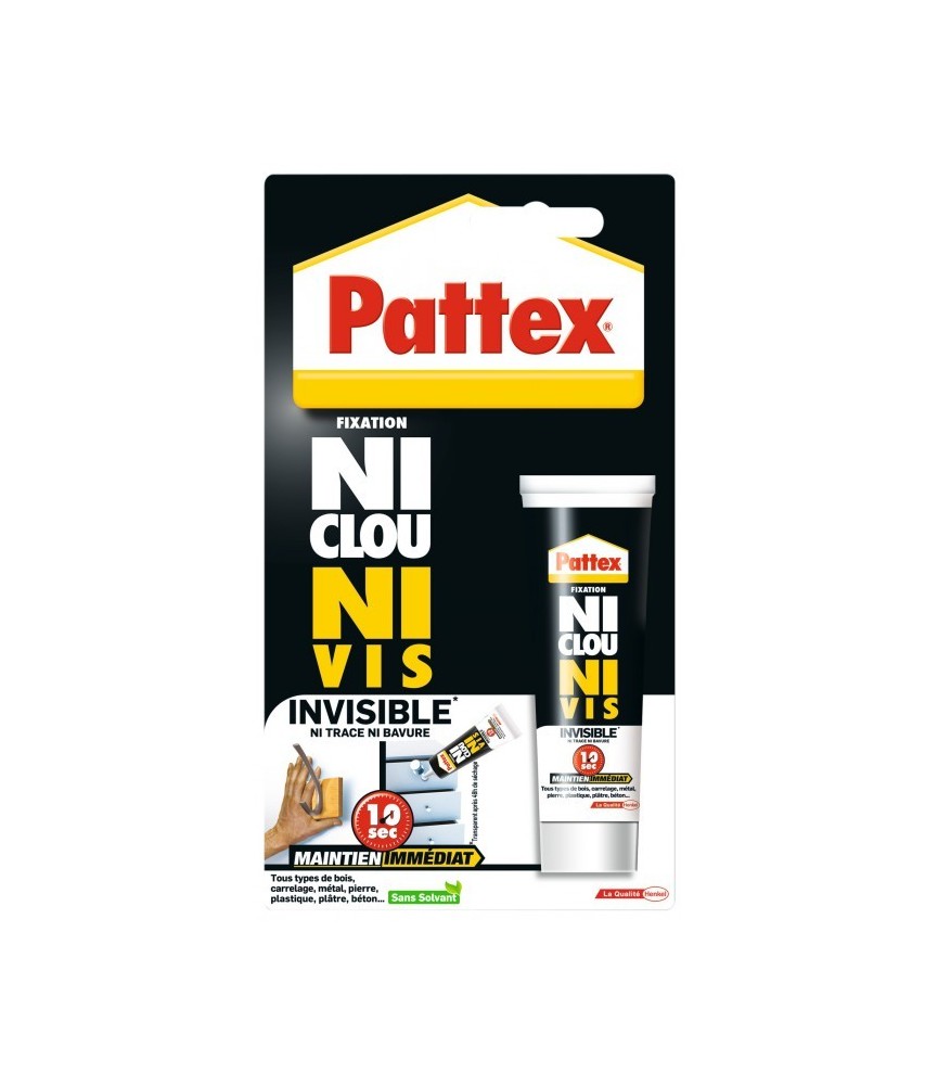 Ni Clous Ni Vis - Invisible - Prise immédiate - 40 ml - PATTEX