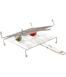 Grille barbecue double avec poignée - 35 cm